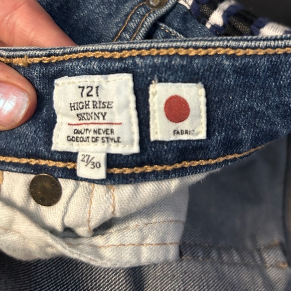 Levis 721 Made & Crafted High Rise Unique Woven Side Detail Size 27/30 - Picture 9 of 16